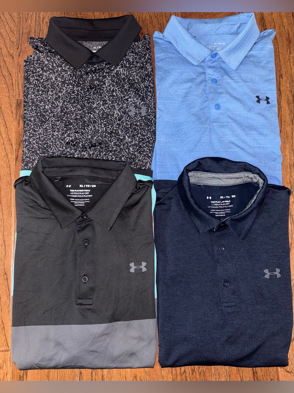 Lot of 4 Under Armour Playoff Golf Polo Shirts Heatgear Performance Size XL